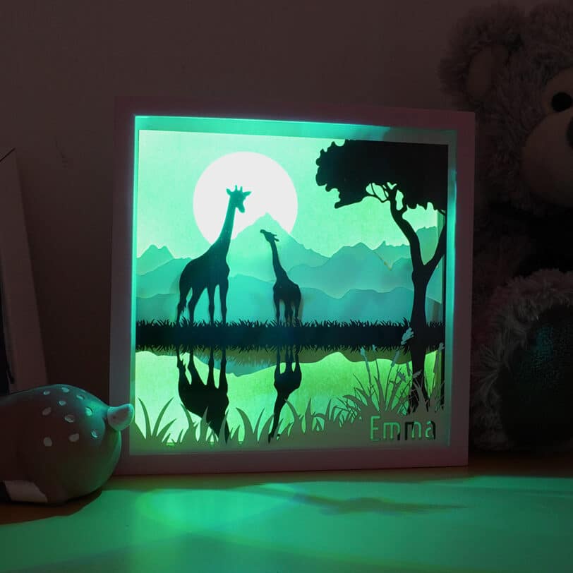 girafe savane veilleuse enfant vert