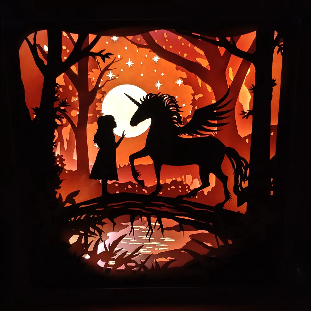 la fille et la licorne veilleuse pour enfant