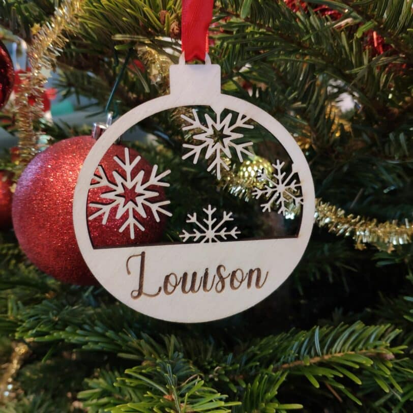 le cerf et l'oiseau décoration de sapin personnalisable (copie)