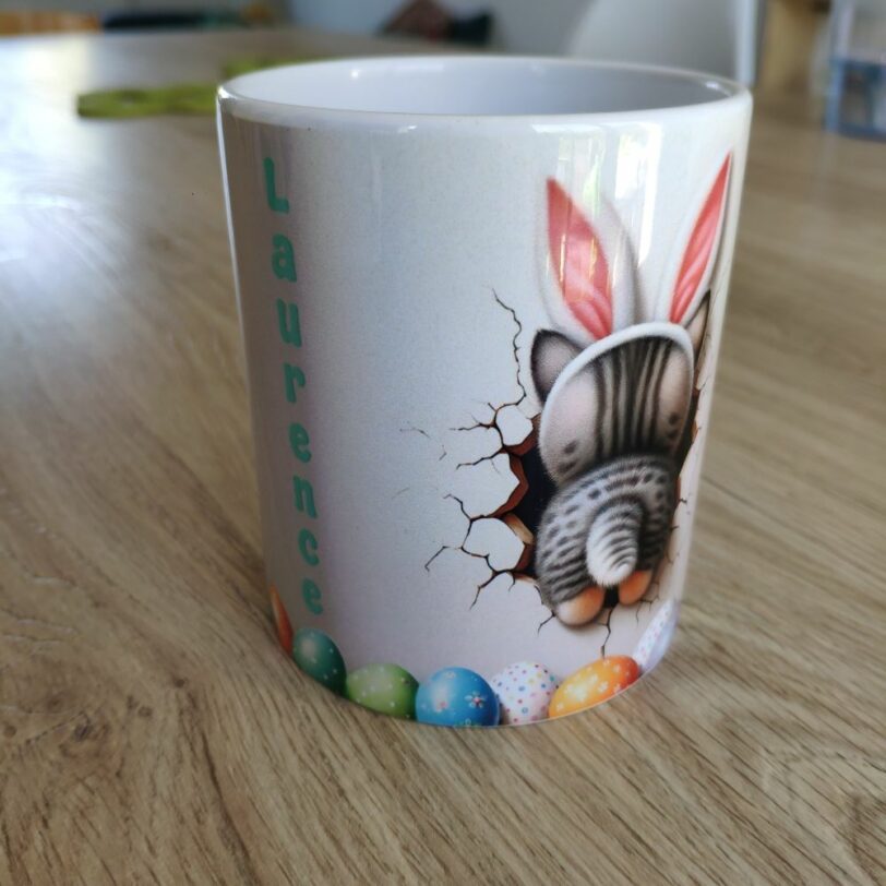 mugs petit chat de pâques personnalisé
